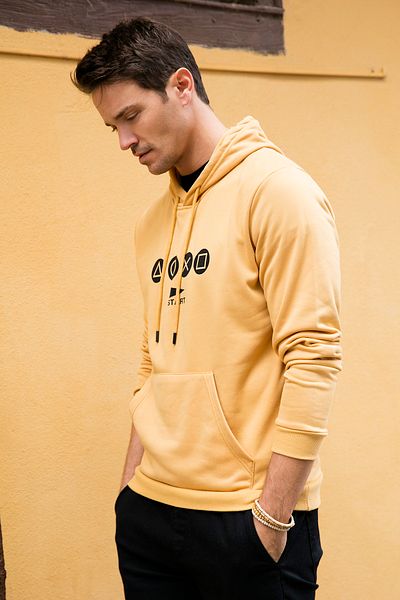 Buratti Men's Sweat - Slim Fit, Printed, Kangaroo Pocket, Hooded 5896593