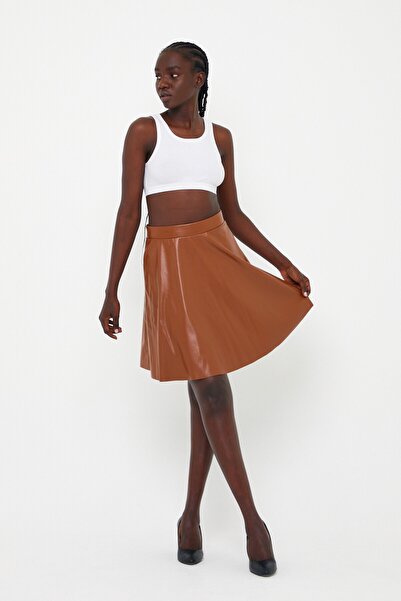 VOLT CLOTHİNG Γυναικεία Δερμάτινη Μίνι Φούστα