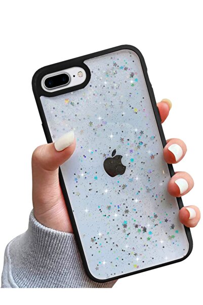 Molly حافظة آيفون 7/8 بلس متوافقة مع الحواف باللون الأسود والفضي الشفاف من ال...