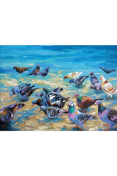 Nova Puzzle Nova 1000 Piece Beach Pigeons Puzzle - Nikolay Sivenkov