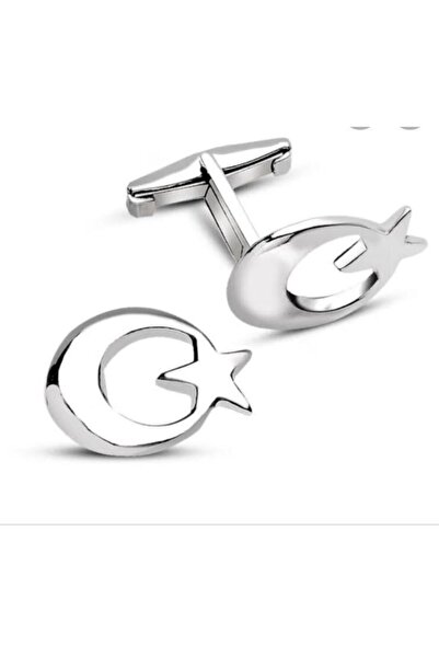 Gökdeniz 925 Ay Yıldız 925 Ayar Gümüş Hediyelik Kol Düğmesi