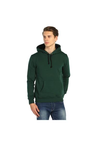 Bant Giyim - Green Winter Thick Hooded Men's Sweatshirt Hoodie