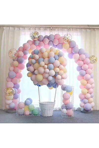 Fixman Mercantoptan 100 Adet Makaron Balon Balon - Karışık Soft Renk Pastel B...