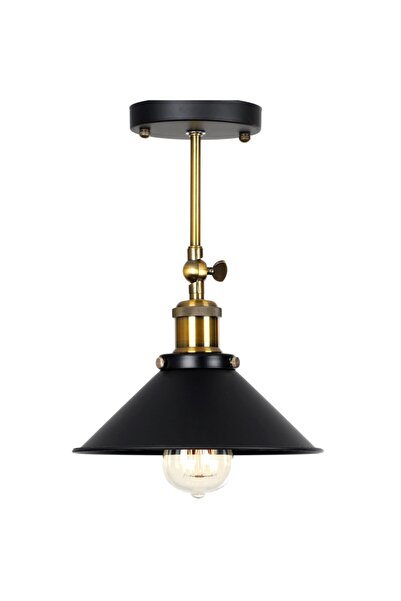 RİOLİGHT Retro Rustik Eskitme Mafsallı Hareketli Başlık Tavan Avizesi 1xe27 Duy Şapka Çapı:22cm