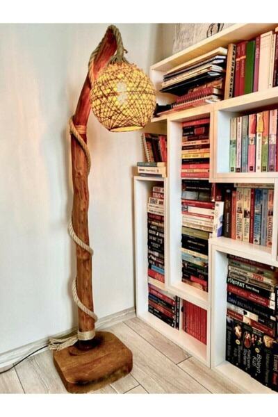 Ağaçkakan Design Ege Dekoratif Köşe Aydınlatma Doğal Ağaç Kütük Lambader 130-...