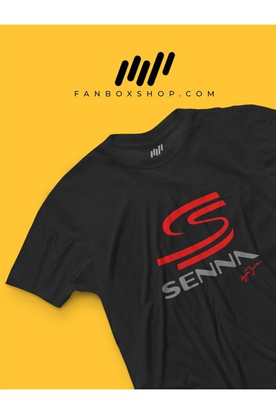 FANBOX SHOP Μπλουζάκι με λογότυπο Senna με υπογραφή Ayrton Senna