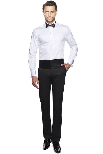 ALTINYILDIZ CLASSICS Weißes, maßgeschneidertes Slim-Fit-Hemd mit Pferdekragen für Herren