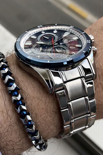 Bigotti Full Steel Silver Color Men's Wristwatch Bracelet Gift Elg1059