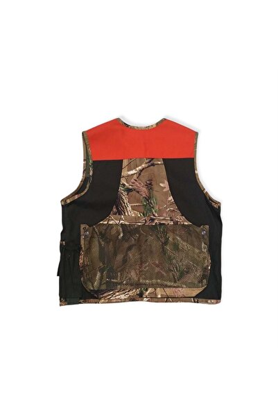 Avcı Wilds Turuncu Omuz Orman Desenli Yeleği S Beden
