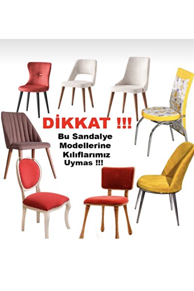 uzhanem 6adet Likrali Sandalye Kılıfı, Sandalye Örtüsü