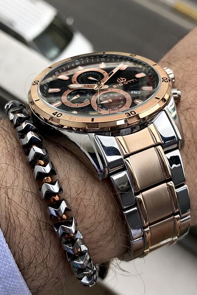 Bigotti Full Steel Two Colors Men's Wristwatch Bracelet Gift Elg1048