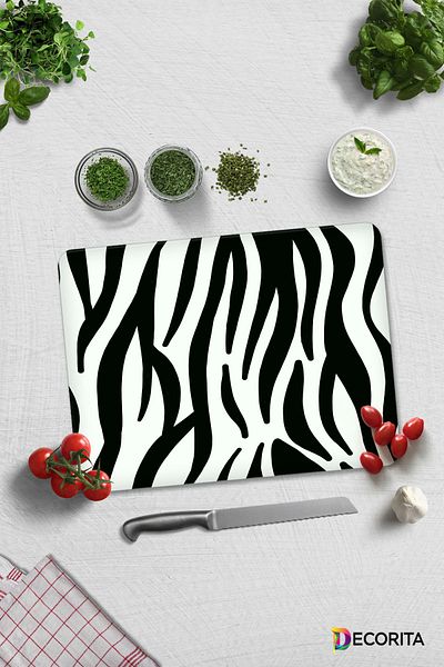 Decorita Zebra Pattern |   Glass Cutting Board - Glass Cutting Board |   30cm X 40cm