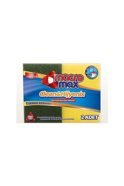 MACROMAX 2 Pack Classic Green Corrugated Sponge