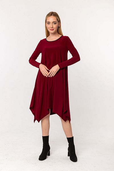 Laranor Burgundy Asymmetrical Shalwar Cut Dress
