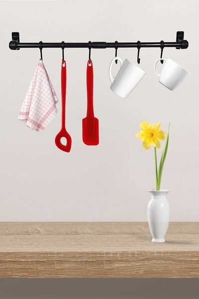 Buffer ® Wall Mounted Decor with 6 Hooks - Spoon Holder and Mug Hanger Mm72Yt2258