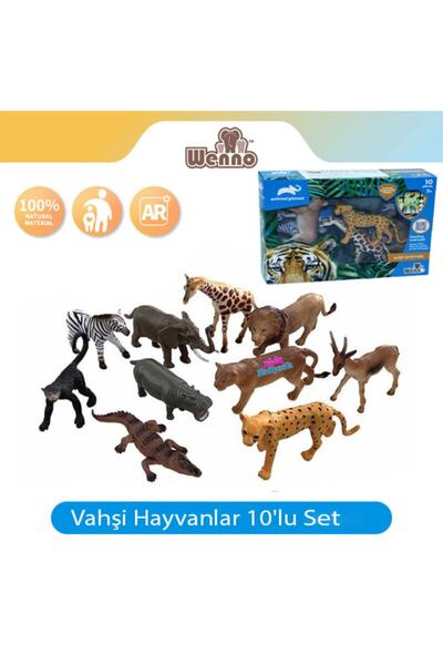hediyecik Animal Planet Vahşi Safari Hayvanları Figürleri 10'lu Set