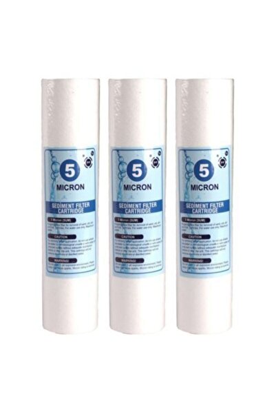 MİKRON 5 Mikron Sediment Spun Filtre (toz,tortu Filtre) 3 Adet 5mkr-3ad