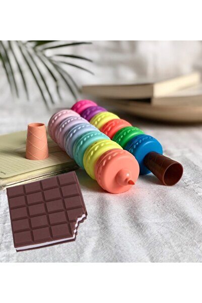 Çılgıntrend Makaron 6'lı Keçeli Kalem Ve Çikolata Kokulu Misgibi