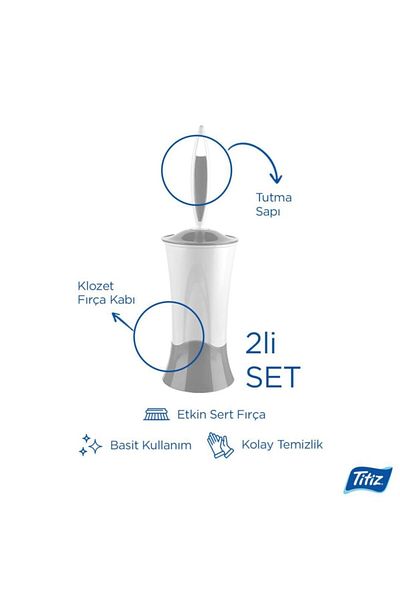 Titiz Plastik Σετ βούρτσας καθίσματος τουαλέτας Titiz Tp 139 Crystal