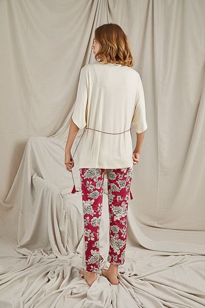 Sevim 11395 Women's Lace 3-Piece Pajama Set
