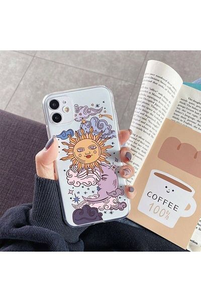 mooodcase حافظة هاتف آيفون 11 بتصميم الشمس والقمر