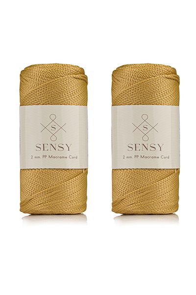 SENSY Premium 400 gr Polyester Macrame Thread 2 Mm Set of 2 Mustard Macrame Thread Pad Bag Thread No:4