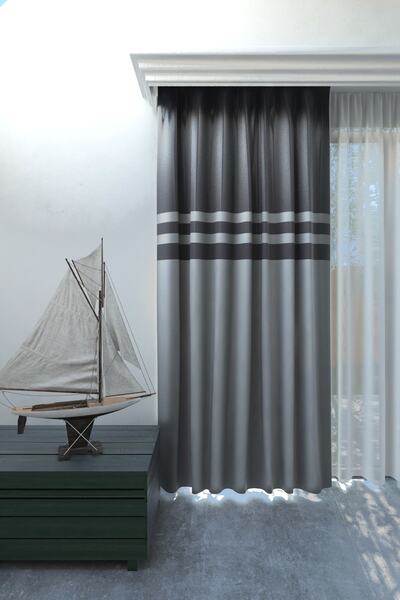 Nebumu Blackout Roma Ters Bordürlü Büzgülü Karartma Perde