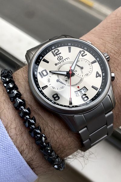 Bigotti Full Steel Gray Men's Wristwatch Bracelet Gift Elg1065
