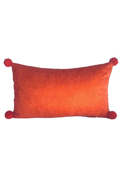 Bc Home Ponponlu Dikdörtgen Dekoratif Yastık Kılıfı - Turuncu