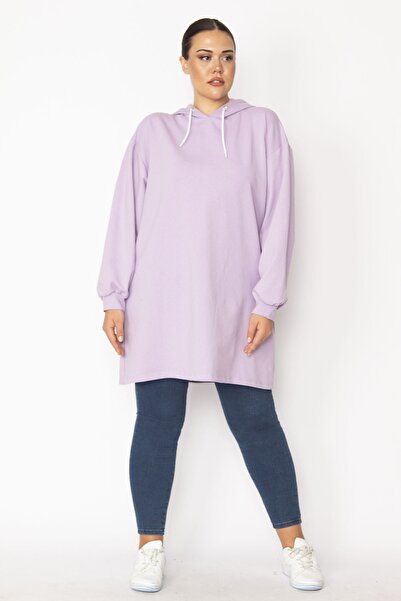 Şans Plus Size Sweatshirt - Purple - Regular