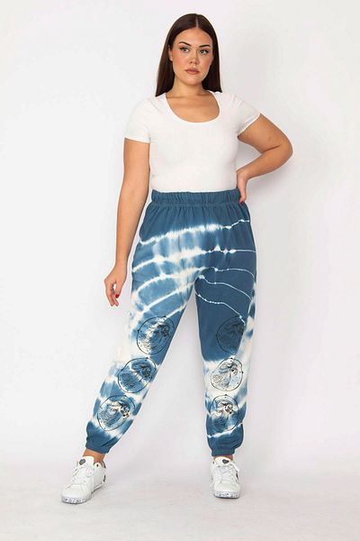 Şans Plus Size Pants - Navy blue - Joggers
