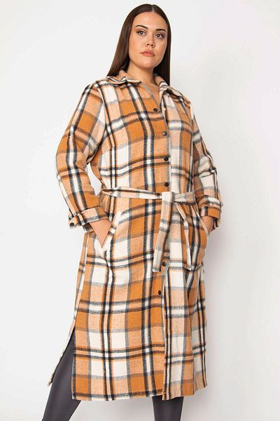 Şans Plus Size Coat - Multi-color - Parka
