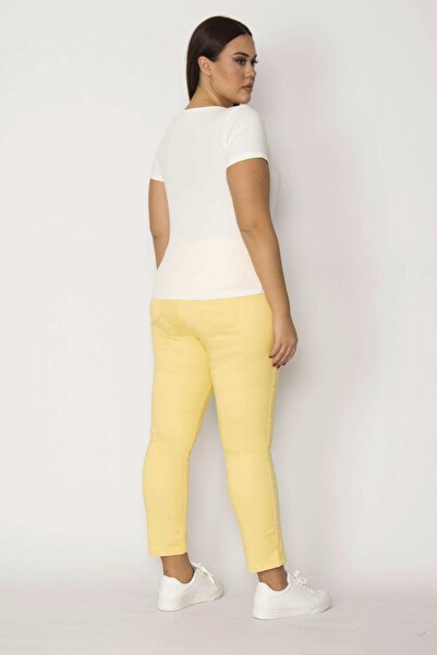 Şans Plus Size Pants - Yellow - Slim