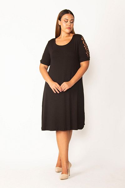 Şans Plus Size Dress - Black - Shift
