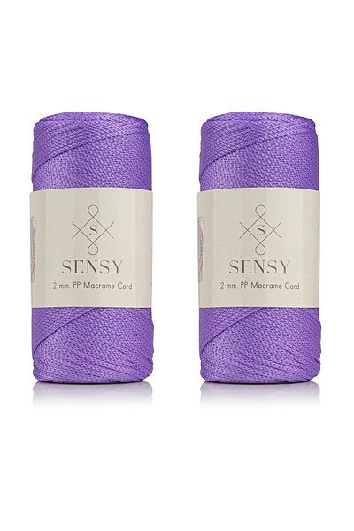 SENSY Premium 400 gr Polyester Macrame Thread 2 Mm Set of 2 Lilac Macrame Thread Pad Bag Thread No:4