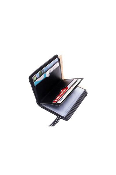 MKM MAN Leather Look Transparent Inside Card Holder & Wallet Standing Model