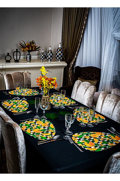 Hayveys home Σετ αμερικανικού σερβιρίσματος 6 τεμαχίων με μοτίβο λεμονιού