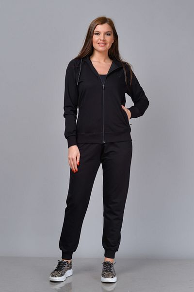 TUSSE Women's Black Classic Elastic Leg Tracksuit Set