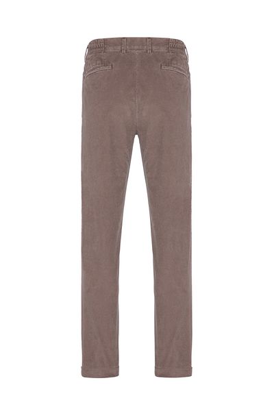 Hiltl Rugged Mille Rige Coton Elastane Beige Velvet Texture Victor Chino Regular Fit Trousers