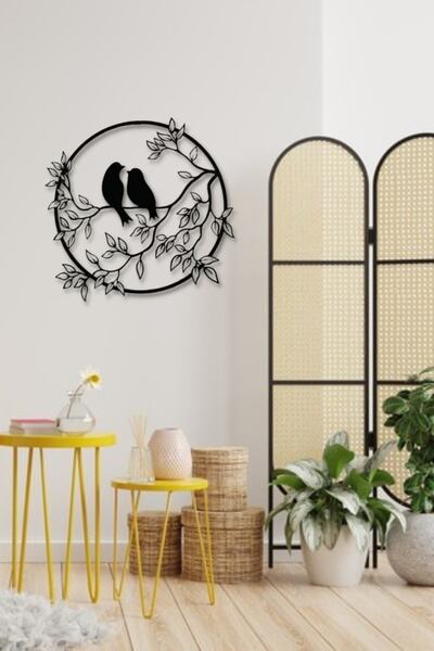 NT Handmade Siyah Ahşap Dalda Serçeler Duvar Dekoru Salon Oturma Yatak Odası ...