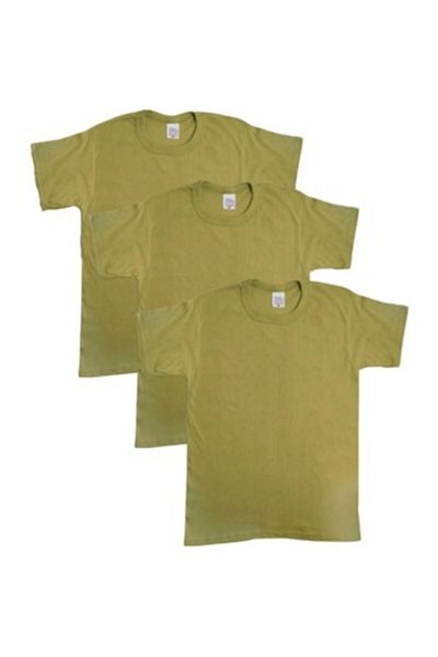 Seher Yıldızı Military Green Half Sleeve Cotton Undershirt 3 Pieces