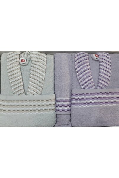 Taç Yeni Sezon Pure Coton Aile Set - Alba - Lavanta / Gri