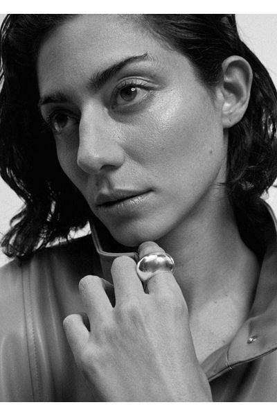 MANGO Woman Women's Silver Color Curved Large Ring