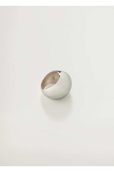 MANGO Woman Women's Silver Color Curved Large Ring