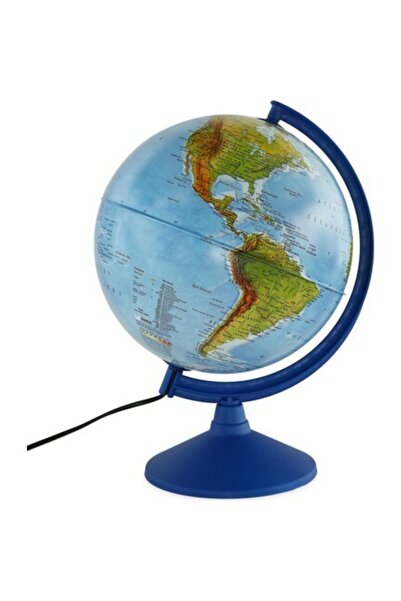 Gürbüz Dünya Küresi Işıklı Fiziki Siyasi Ingilizce 20 Cm Çap 30 Cm Yükseklik