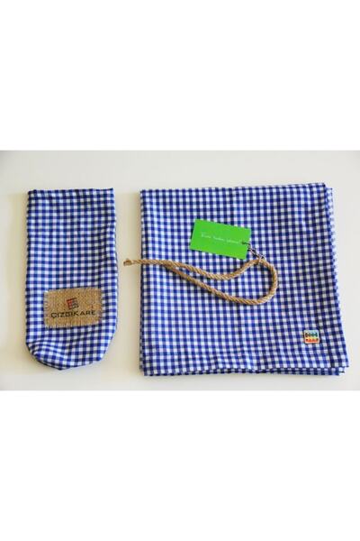 Çizgikare Față de masă cu carouri albastre