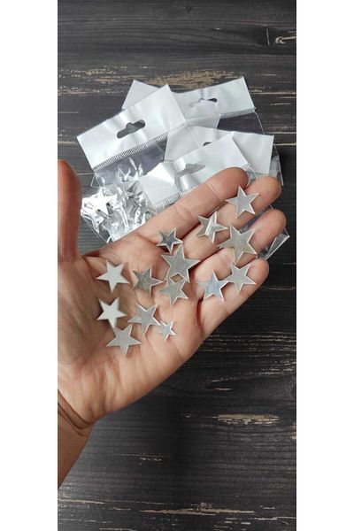 hoby shop 15 Τεμάχια Ασημένιο Αστέρι Mini - 2 εκ.