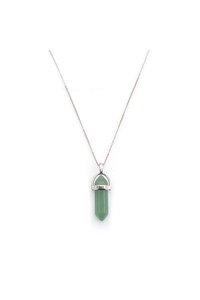 Mystic Energy Aventurine Natural Stone - Pandula Cut Necklace and Key Gift