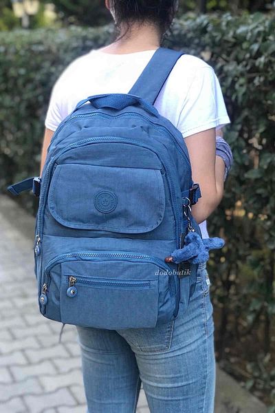 DodoButik Blue Backpack with Water Resistant Pockets