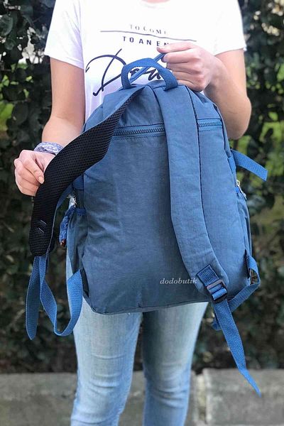 DodoButik Blue Backpack with Water Resistant Pockets